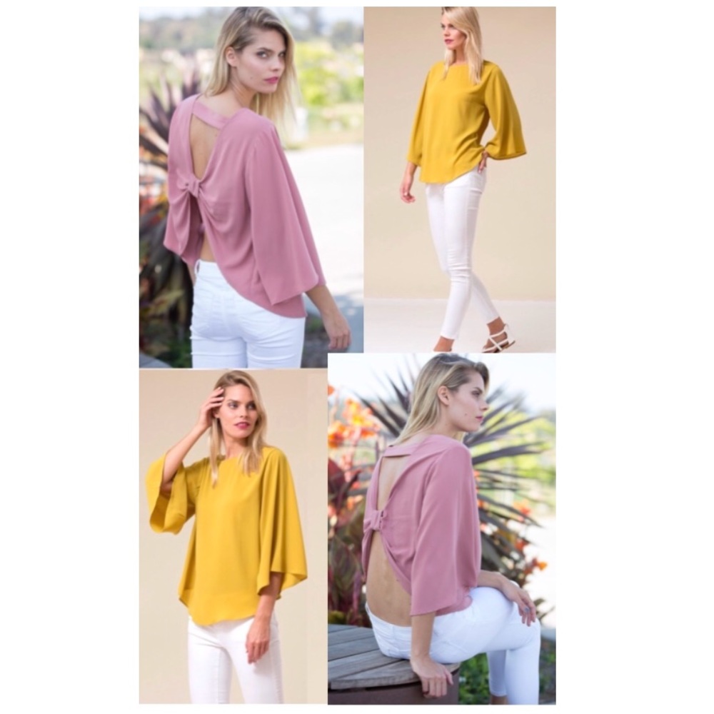 MayMay’s Mauve Cut Out Bow Tie Top - Picture 4 of 4